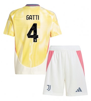 Juventus Federico Gatti #4 Segunda Equipación Niños 2024-25 Manga Corta (+ Pantalones cortos)